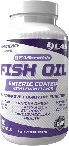 [BRSROAT2OJ6AO2AU] Experimental and Applied Sciences High Potency Fish Oil | EPA + DHA Omega-3s Fatty Acids for Heart & Brain Health | Gluten Free, Non GMO | Enteric Coated with Lemon Flavor | 90 Softgels