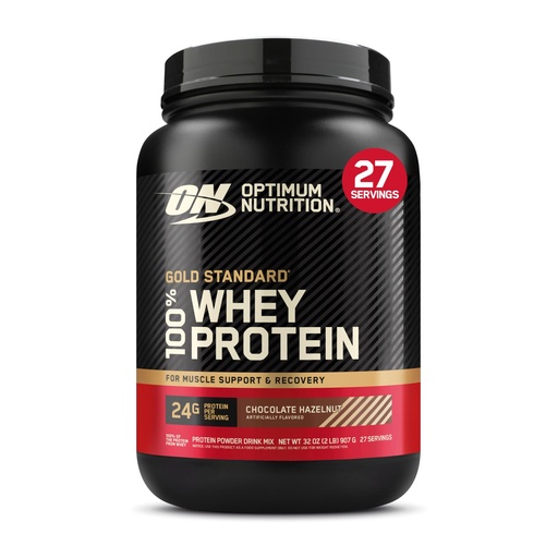 [BRSWGFAFOYDQEE3X] Optimum Nutrition Gold Standard 100% Whey Protein Powder, Chocolate Hazelnut, 2 Pound (Packaging May Vary)