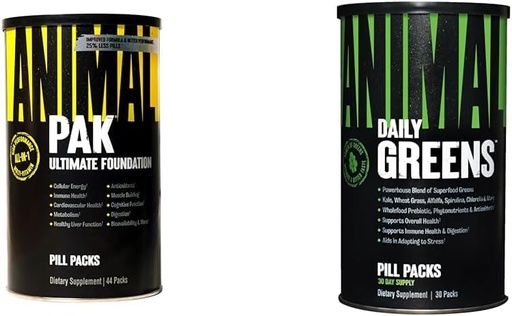 [BRSROAIKDF5QO3LZ] Animal Pak - Convenient All-in-One Vitamin & Supplement Pack - Zinc & Greens Pak - Chlorophyll