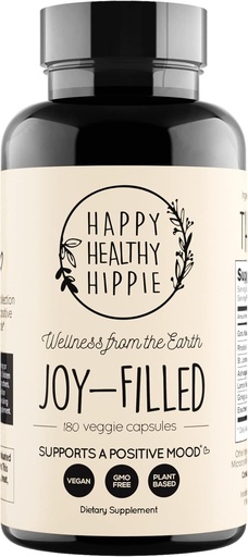[BRSW2ZDQAV6GCFDX] Joy-Filled Mood Support Supplement - 7 Herb Complex w/St. Johns Wort (180 Ct) | Rhodiola Rosea, Eleuthero, Ashwagandha | Stress Relief – Helps Calm The Mind & Body | 100% Plant-Based Happy Pills