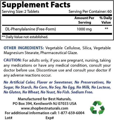 [BRSRMBQECJ5BUHTK] Najlepšie prírodné látky DLPA 500 mg & L-Glutamine 500 mg