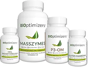 [BRSWGGACOB7RGYDH] BiOptimizers - Essential Digestive Enzymes Bundle - P3-OM - Gluten Guardian - MassZymes - HCL Breakthrough - Doctor-Formulated (550 Capsules)