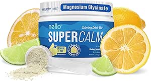 [BRSRA234OF6Q2H34] Nello Supercalm Powdered Drink Mix, Lemon Lime, L Theanine, Ksm-66 Ashwagandha, Magnesium Glycinate, Vitamin D 3, Supplements for Relaxation & Focus, Natural, No Sugar, Non GMO, 30 Srvgs