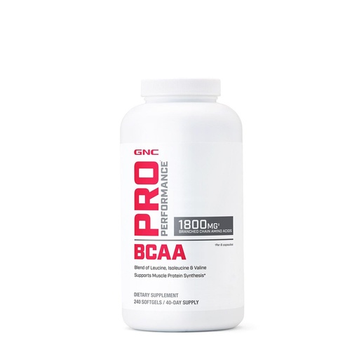 [BRSWKHDZCR7RGELC] GNC Pro Performance BCAA 1.8g, 3rd Party Tested Supplement for Men & Women, Branched Chain Amino Acids, Essential Amino Acids Supports Muscle Protein Synthesis, 240 Softgels, 40 SVG