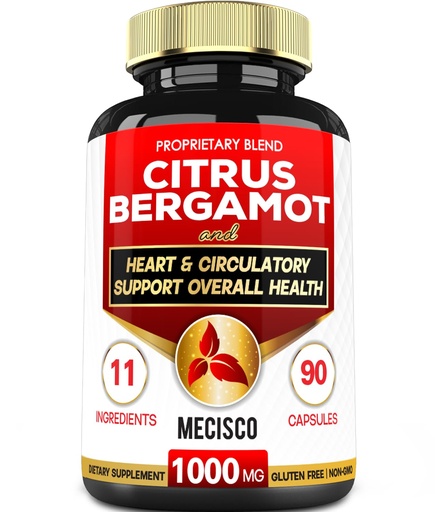 [BRSROHYKBYOWMG3P] Mecisco 11 in 1 Citrus Bergamot Supplement 1000mg with Black Chokeberry, Berberine HCl & More - 90 Capsules - Supports Heart Health, Immune System, Energy Production
