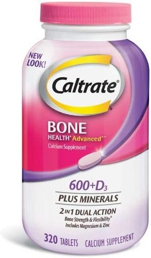 [BRSWGFIDOIIRUAD7] Caltrate 600mg + D3 with Minerals, 320 Count