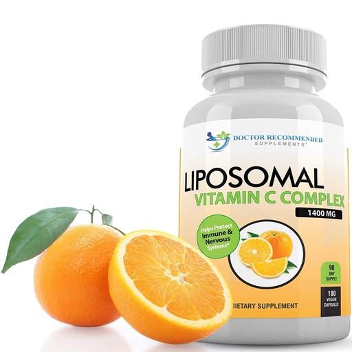 [BRSWYZYDCEFWCAL4] Liposomal Vitamin C 1400mg Per Serving - 180 Veggie Capsules High Absorption Ascorbic Acid, Lypo-Spheric Vitamin C Complex Immune Support Supplement with Powerful Antioxidants and Collagen Booster