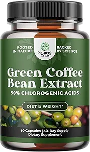 [BRSWKEICBMOAG2TM] Pure Green Coffee Bean Extract - Super Energizing Green Coffee Extract with 50% Chlorogenic Acid for Antioxidant Heart Health Mental Focus and Size Reduction - Natural Energy Supplement for Adults