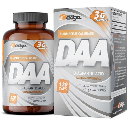 [BRSWIEIRPJ6BQHD4] Performance Edge DAA D-Aspartic Acid 3g Daily Dose 30 eguneko hornidura, 120 kapsulak