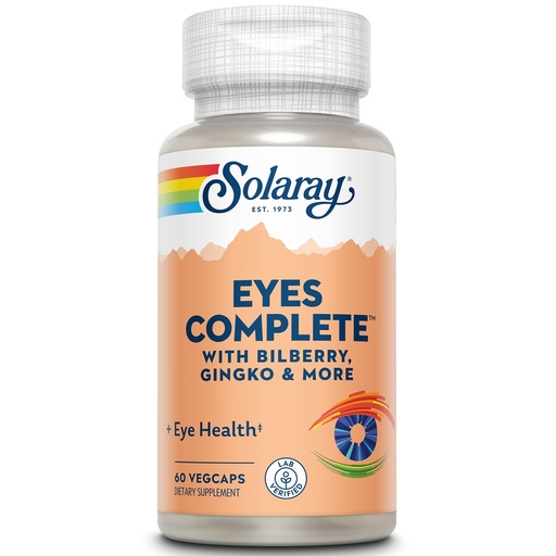 [BRSWIYYFOQIBYDTE] SOLARAY Eyes Complete, Vision and Eye Support Supplement with Bilberry Extract, Ginkgo, Lutein, Beta Carotene and More, Lab Verified, 60-Day Money Back Guarantee, 30 Servings, 60 VegCaps