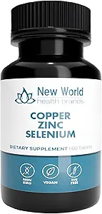 [BRSWYGQ6OFYGE2D5] New World Health Brands Copper Zinc Selenium (5mg, 40mg, 200mcg) 3 in 1 Blend | 60 Tablets | Antioxidant Protection, Immune Support, Easy to Swallow