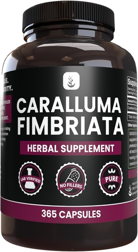 [BRSRMZD5OUDW2CT7] PURE ORIGINAL INGREDIENTS Caralluma Fimbriata (365 Capsules) No Magnesium Or Rice Fillers, Always Pure, Lab Verified