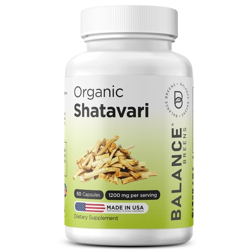 [BRSROCARCIIBS3QV] Organic Shatavari 1200mg, 60 Capsules - Lactation Support Vitamins, Hormonal Balance for Women, Asparagus Racemosus Root
