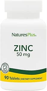 [BRSWIYQZCVYBGDDU] NaturesPlus Zinc - 50 mg, 90 Tablets - Supports Immune Health & Overall Well-Being - High-Potency Amino Acid Chelate Form - Gluten Free, Vegetarian - 90 Servings