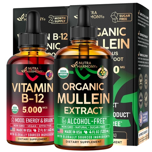 [BRSROHY7AF7WCDQU] NUTRAHARMONY Organic Mullein Drops & Vitamin B12 Drops