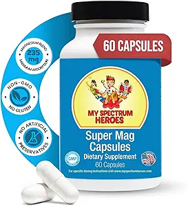 [BRSROGAYBMORS3I6] My Spectrum Heroes Magnesium Capsules - High-Absorption Magnesium Blend for Sleep, Relaxation, Cognitive Support, and Calm - Kid & Adult Friendly Formula - Promotes Wellness and Balance - 60 Capsules