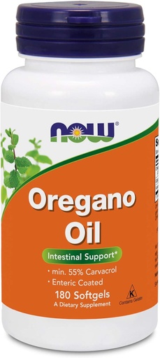 [BRSWGFAQB4BQ2HQ7] Now Foods Oregano Oil (Minimum 55% Carvacrol) – 181mg, 180 Softgels – High Potency Digestive Support Supplement, Promotes Gut Health - Kosher - 180 Servings