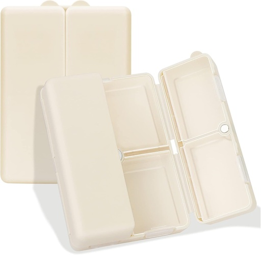 [BRSRMBAPDIBQGA3J] FYY Daily Pill Organizer,7 Compartments Portable Case [Folding Design] Travel Pill Box for Purse Pocket to Hold Vitamins,Cod Liver Oil,Supplements and Medication-White