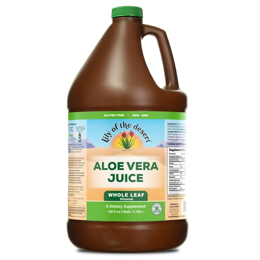 [BRSWIYTYO4GRGFLY] Lily of the Desert Vera Juice - Whole Leaf Filtered Aloe Vera Drink, Non-GMO Aloe Juice with Natural Vitamins, Digestive Enzymes for Gut Health, Stomach Relief, Wellness, Glowing Skin, 128 Fl Oz