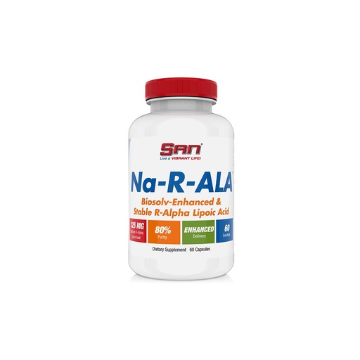 [BRSWIY37OVYWGEQ7] SAN’s Na-R-ALA - Stabilized R-Alpha Lipoic Acid 125mg per Serving [High Potency & Increased Absorption], 60 Capsules