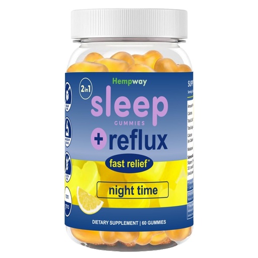 [BRSROCA2A54GA23Z] Reflux Raft Antacid Gummies | Fast Acting | 2 in 1 Sleep and Acid Reflux Relief Nighttime | clinically Studied Ingredients| Non-GMO Gluten Free Sugar Free | Lemon 60 Vegan Gummies