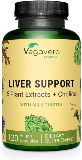 [BRSRAHD7BZ5BUADP] Vegavero Liver Support | Milk Thistle Supplement 9000mg | 120 Capsules | Dandelion, Artichoke, Choline, Beetroot | Liver Cleanse Detox & Repair | with 80% Silymarin | NO Additive & Vegan