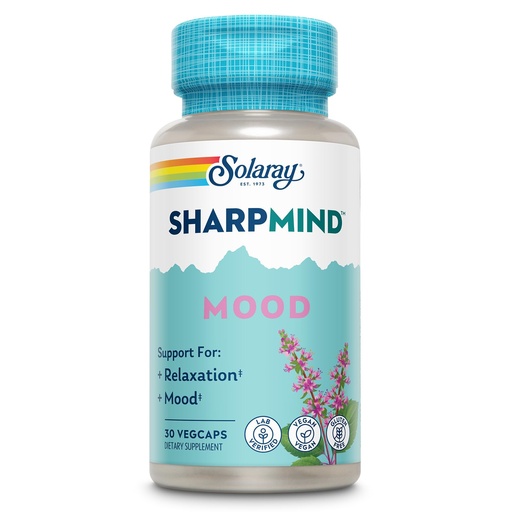 [BRSW2AA2CAHQMGQY] SOLARAY SharpMind Mood Support Supplement, Nootropic for Relaxation and Emotional Well-Being, Zembrin, Holy Basil, Lithium 5mg, Organic Reishi Mushroom, 60 Day Guarantee, 30 Servings, 30 VegCaps