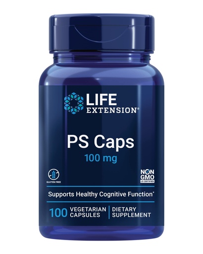 [BRSWIEDZDNYRM3IV] Life Extension PS Caps, phosphatidylserine, for Cognitive Performance, Gluten-Free, Non-GMO, Vegetarian, 100 Capsules