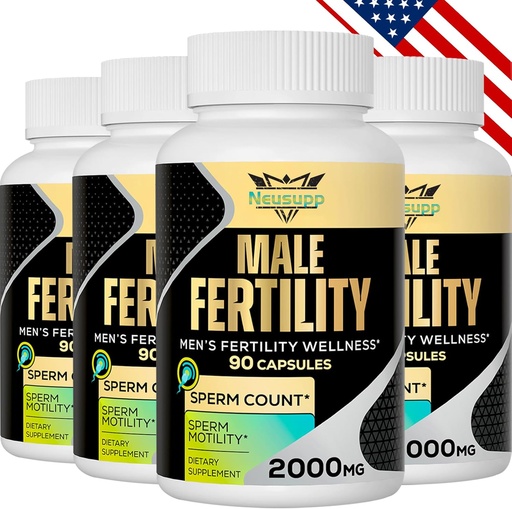 [BRSROCYKAQFGE33F] Fertility Supplements for Men, Male Prenatal Vitamins -Optimal Sperm Count, Motility and Strength, 2000MG Mens Fertility Supplements with Maca Root, Zin & Folate for Conception - Packs of 4
