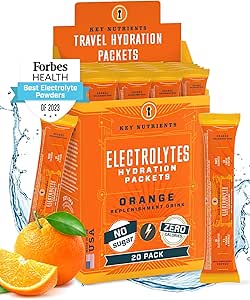 [BRSW2EIFCICQYCQ2] KEY NUTRIENTS Electrolytes Powder Packets 20 Pack - No Sugar, Delicious Tangy Orange, Hydration Packets with Electrolyte Powder for Refreshing Electrolyte Drink Mix Packets - Zero Calories
