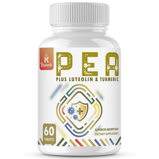 [BRSROEINPMCAG3DX] 1500 MG Palmitoylethanolamide with Luteolin 98% & Turmeric, High Absorption, Micronized Pea Supplement for Discomfort Management- USA Made - 60 Tablets