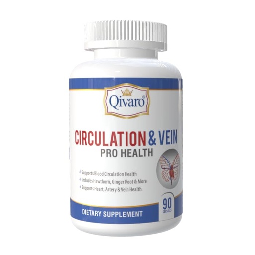 [BRSROATQAUFR42DU] Circulation & Vein Pro Supplement - Contains Niacin, L-Arginine, Ginger, Cayenne Pepper, Hawthorn & Diosmin - 90 Capsules
