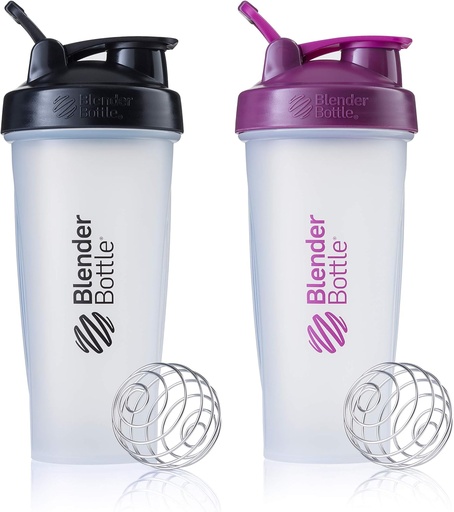[BRSWECQKC57BG23V] BlenderBottle Classic Shaker Bottle Perfect for Protein Shakes and Pre Workout, 28-Ounce (2 Pack), Colors May Vary