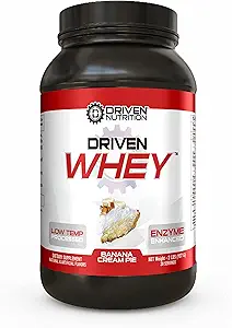 [BRSWIGY7O4BGY23A] Driven WHEY- Grass Fed Whey Protein Powder: Delicious, Clean Protein Shake- Improve Muscle Recovery with 23 Grams of Protein with Added BCAA and Digestive Enzymes (2 lb, Banana Pie)