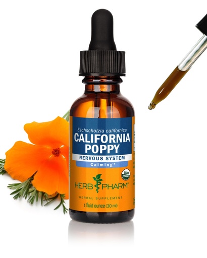 [BRSWIY35AIIGECLM] Herb Pharm Certified Organic California Poppy Liquid Extract Drops for Calming Nervous System Support, 1 Oz*