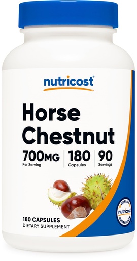[BRSRAYA3DEIAGADH] Nutricost Horse Chestnut Extract Capsules 700 MG Per Serving, 180 Capsules, 90 Servings - Non-GMO, Vegan