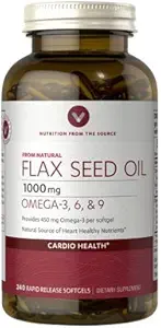 [BRSWGZITPN6BGDLL] Vitamin World Flax Seed Oil 1000mg Provides 450 mg Omega 3 per softgel 240 Rapid Release softgels