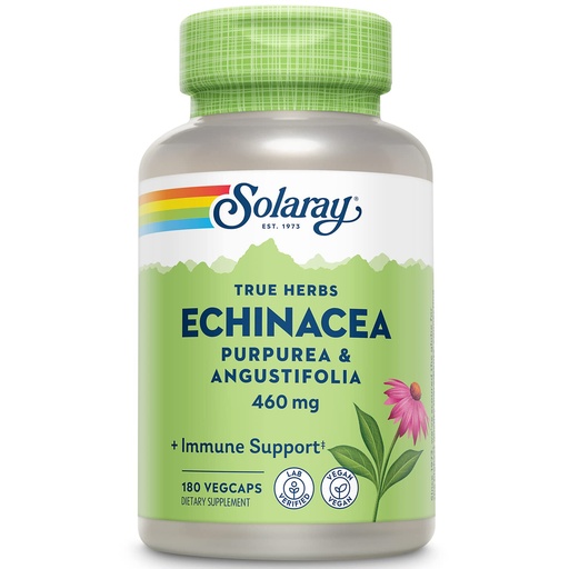 [BRSWIYTYCUOBU33I] SOLARAY Echinacea Purpurea & Angustifolia Root 460 mg | Healthy Immune & Respiratory Function Support | 180 VegCaps