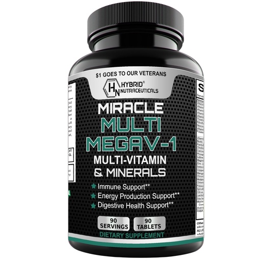 [BRSW2AARO4DRMCT4] MEGAV-1 Multi-Vitamin, Superfood & Minerals - Daily Multivitamin with Probiotics, Digestive Enzyme, Mushroom Complex for Heart Health, Immune Support, Energy & Stamina - 90 Tablets