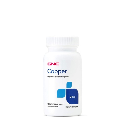 [BRSWYZQCBEDQKELX] GNC Copper 2mg, Important for Iron Absorption, 100 Count