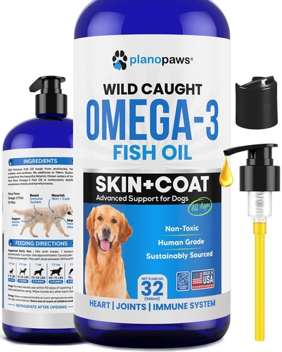 [BRSW2AIOCUMW2AIU] Omega 3 Fish Oil for Dogs - Better Than Salmon Oil - Dog Fish Oil Supplement to Reduce Shedding & Itching - Supports Joints, Brain, and Heart Health - Skin and Coat Supplement - Liquid Fish Oil