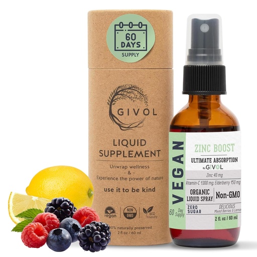 [BRSWYZDRCR4AMC3Z] Organic ZINC Boost Mist 40 mg (Extra Strength) - Sugar Free with Vit C and Elderberry Extract - Vegan Liquid Spray for Kids and Adults - Easy Absorption - Non-GMO - (60 ml) 60 Days Supply