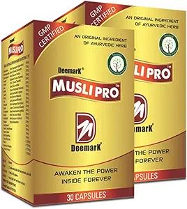 [BRSWYFIBOQFQ4ALO] Deemark Musli Pro 60 Capsules for Strength, Stamina & Power | 100% Ayurvedic | Improves Immunity | Reduces Stress