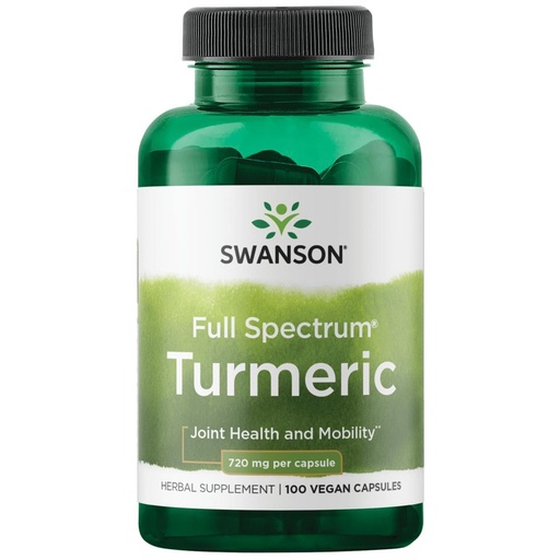 [BRSWIYT7PMOBMEA7] Swanson Full Spectrum Turmeric - Herbal Supplement Supporting Joint Health & Mobility - Natural Formula Supporting Digestive Health - (100 Capsules, 720mg Each)