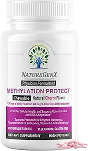 [BRSWGAQ2AAIQAFAV] Methylation Protect - Methyl B12 with Methylfolate for MTHFR Support Supplement, Natural Cherry Methylated Vitamins B-12 Plus 5-mthf, Gluten-Free(60 Tablet)