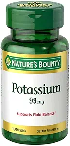 [BRSRMHY7B4ORMETJ] Nature's Bounty Potassium Gluconate 99mg, 100 Caplets (Pack of 6)