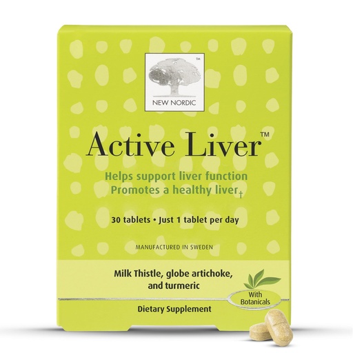 [BRSWIFT6OUCRMETO] NEW NORDIC Active Liver 30-Day Supply, Daily Liver Supplement, Milk Thistle, Artichoke & Turmeric, 30 Tablets (Pack of 1)