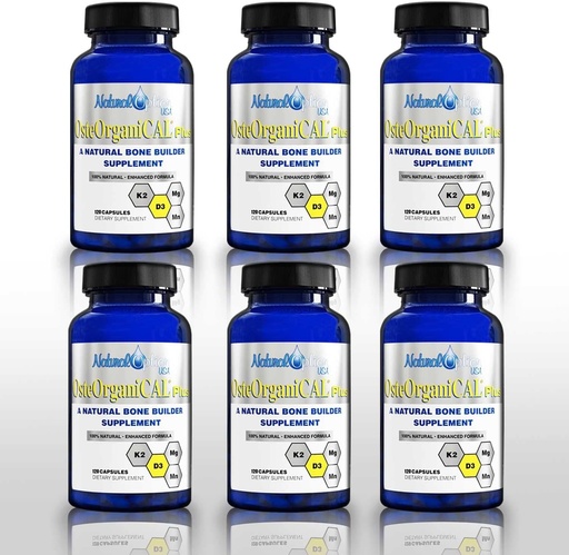 [BRSRM23RDMNAOFLB] Plus - Plant base Organic de Calci suplementari amb vitamina D3, k2, Magnesi Glycinat i Manganès (720 Compte) Paquet de 6