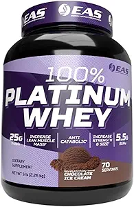 [BRSRMAILOZYWO2AU] EAS 100% Platinum | 3 Ultra-Platinum Whey Proteins | Increase Size & Strength | 25g Protein, 5.5g BCAAs | 5 Pound (Chocolate Ice Cream)