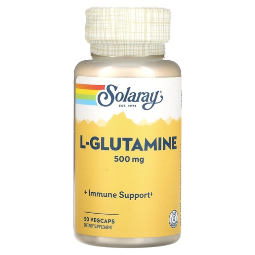 [BRSWIYQTPMJQCCI7] SOLARAY L Glutamine Capsules 500 mg, 50 VegCaps | Immune Support, Free Amino Acid, Lab Verified, 50 Servings